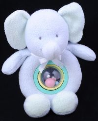 Carters John Lennon Prestige Blue ELEPHANT Rattle Plush Lovey